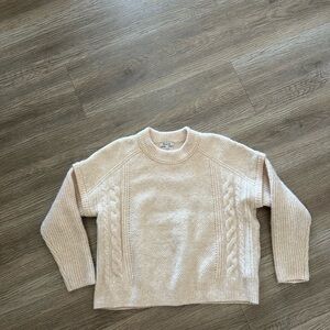 Madewell Women's Cream Cable Knit Sweater